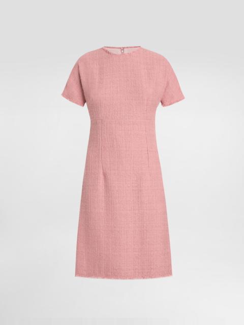 Dolce & Gabbana Raschel tweed midi dress with DG logo