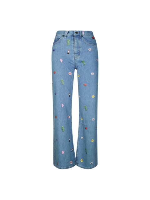 charm-print jeans