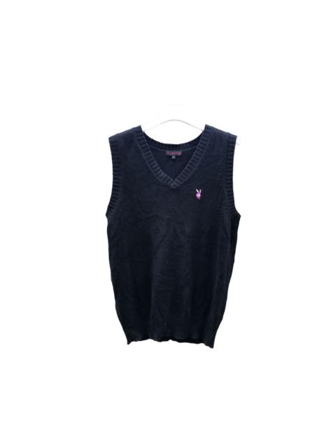 Other Designers Playboy wool vest emrodery bunny logo