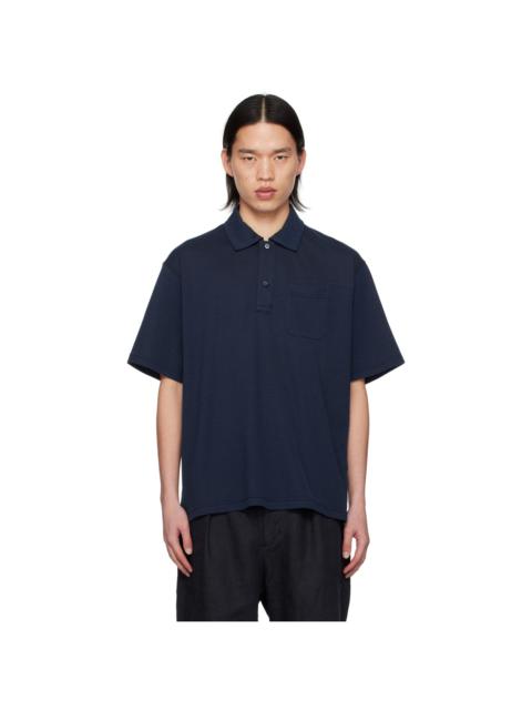 Navy Two-Button Polo