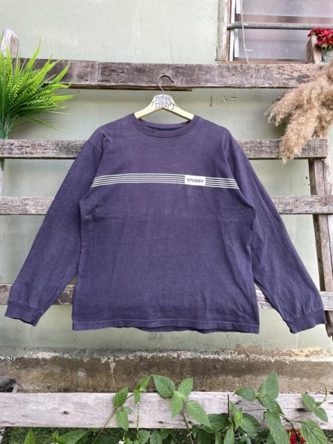 Other Designers Vintage - Vintage Stussy Stripe Spell Out Long sleeve 90s Tee