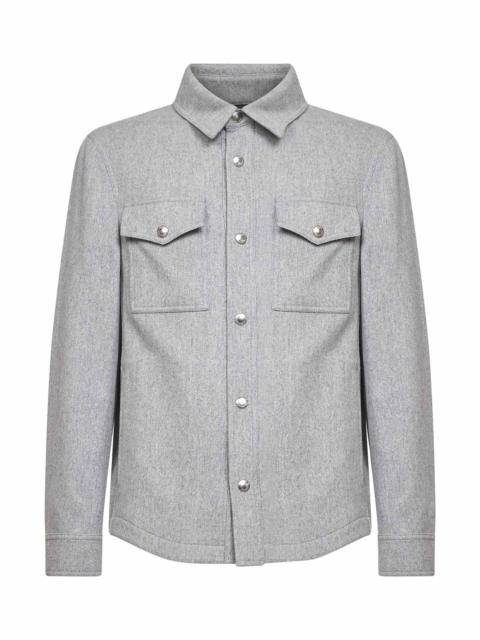 Brunello Cucinelli Grey water-repellent cashmere overshirt