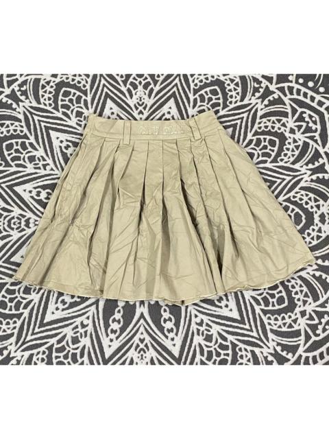 Miu Miu Miu Miu Panama Pleated Mini Skirt With Belt