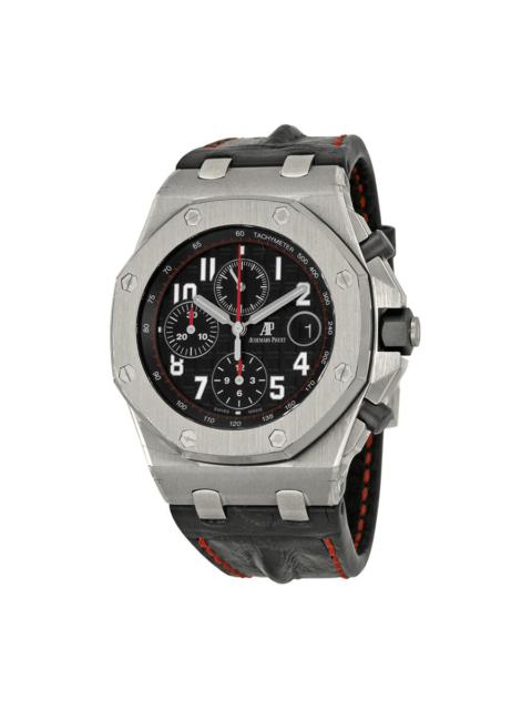 Audemars Royal Oak Offshore Black Dial Black Alligator Leather Men's Watch 26470STOOA101CR01