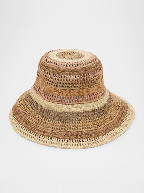 Chloé Chloe Sunset Raffia Bucket Hat