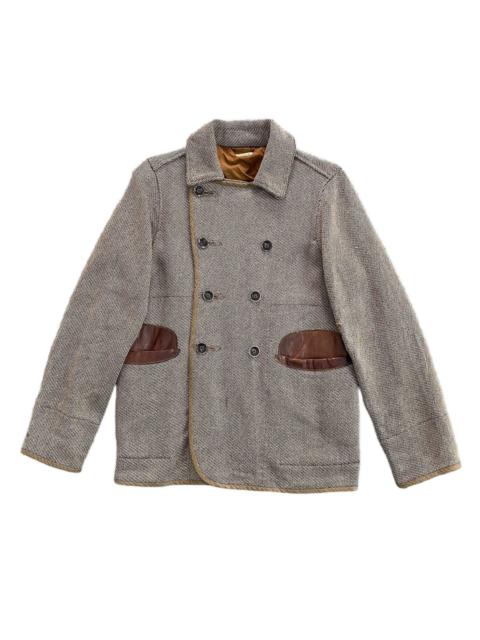 Kapital 💥Kapital wool double breast leather pocket jacket