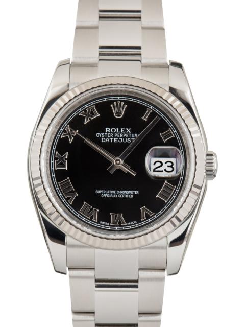 ROLEX Used Rolex Datejust 36 Ref 116234 Black Roman Dial