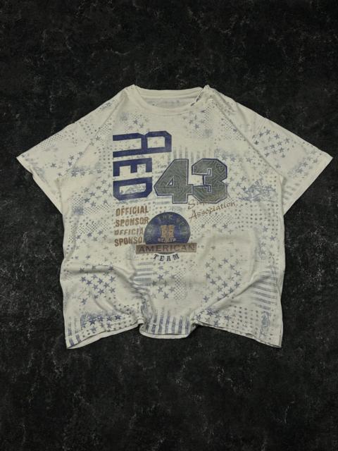 Polo Ralph Lauren Vintage 80s USA Flag Team Overprint Single Stitch T Shirt