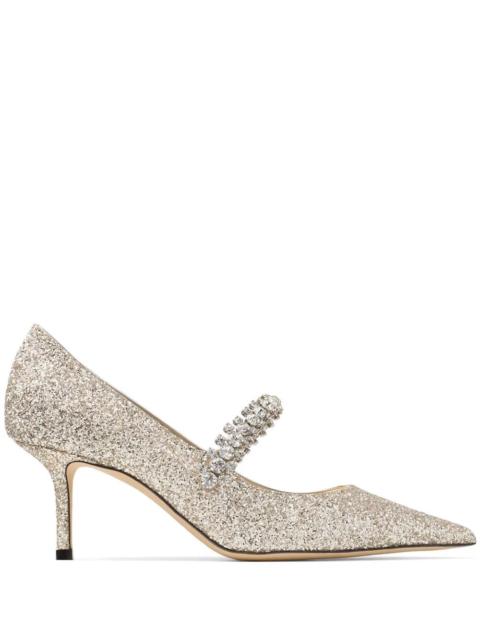 JIMMY CHOO Jimmy Choo Women Crystal Embellished Bing 65 Pumps In Glitter Fabric