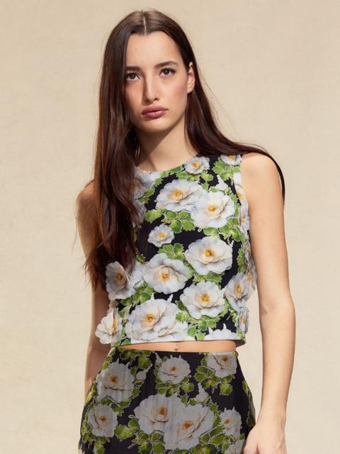 CYNTHIA ROWLEY Cornelia Flower Applique Top