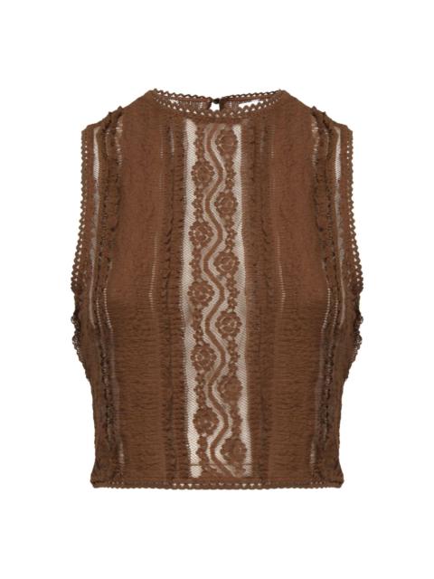Charo Ruiz lace-detail sleeveless top