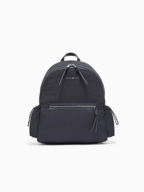 EMPORIO ARMANI NYLON BACKPACK WITH MONOGRAM LETTERING
