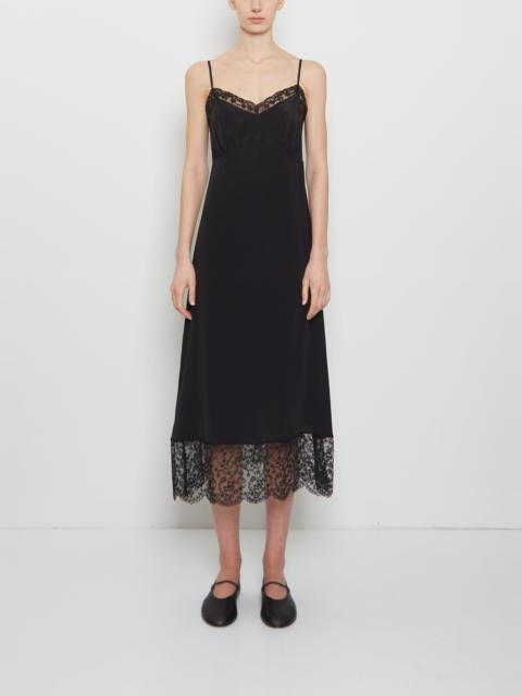 Simone Rocha Silk Blend Lace Trim Slip Dress — Black