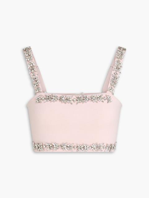Zimmermann Cropped crystal-embellished wool-blend top