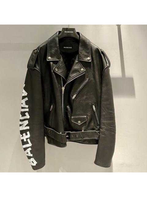 BALENCIAGA Balenciaga Painted Leather Biker Jacket
