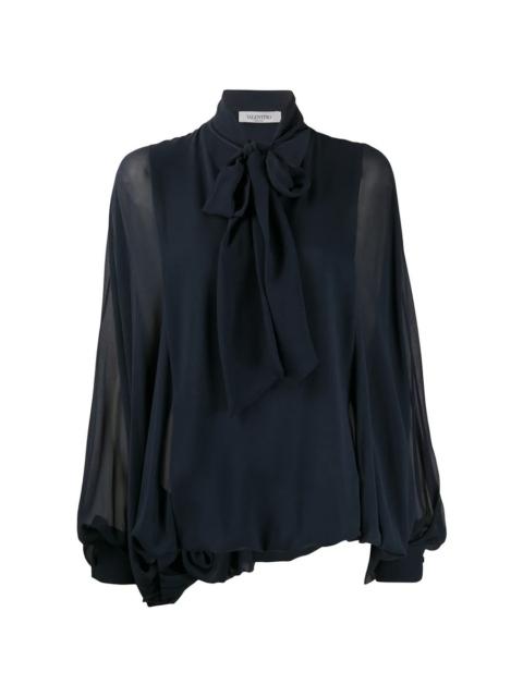 Valentino Valentino Garavani Pussybow Pouf Sleeve Blouse