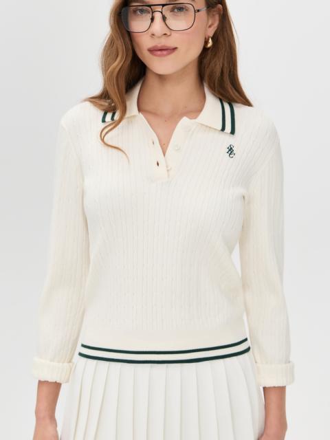 Sporty & Rich SRC Mini Cable Long Sleeve Polo