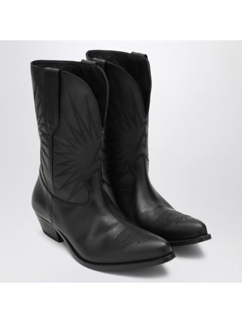 Golden Goose Wish Star low black leather boots