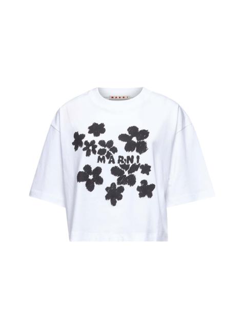 Marni Marni Women White Jersey Printed Boxy T-Shirt