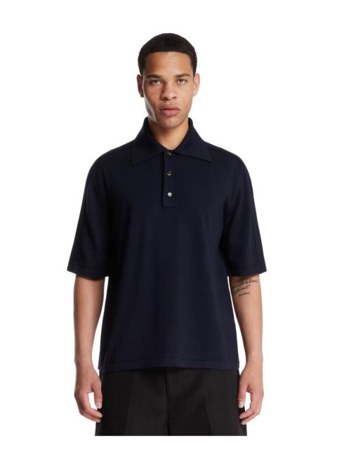 Bottega Veneta Blue Wool Polo