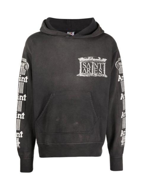 SAINT M×××××× LOGO-PRINT COTTON HOODIE