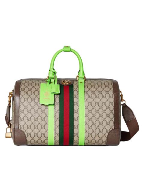 GUCCI Gucci Gucci Savoy Medium Duffle Bag Beige/Ebony/Bright Green