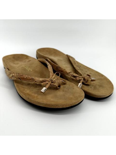 Vionic Bella Toe Post Sandals Flip Flop Bow Thong Slip On Casual Beachy Tan 10
