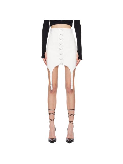 Dion Lee White Corset Garter Miniskirt