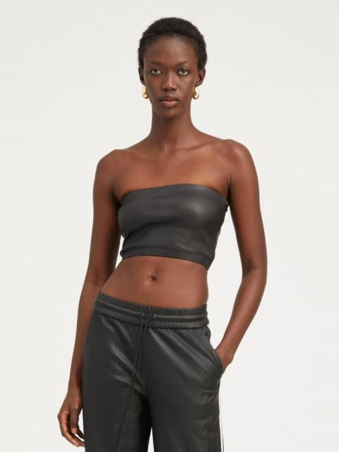 SPRWMN BLACK LEATHER MICRO TUBE TOP