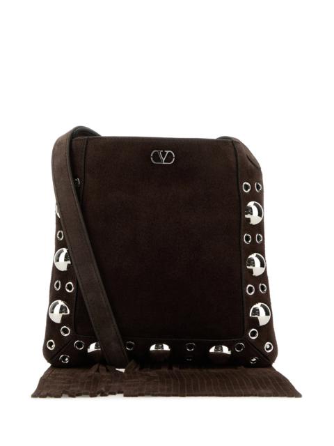 Valentino Brown suede small Nellcôte crossbody bag