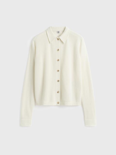 TOTEME Raglan-sleeve cashmere cardigan white