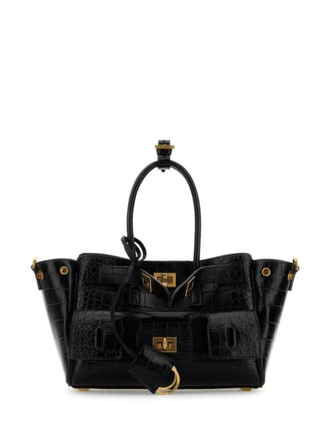 BALENCIAGA Balenciaga Women Black Leather Carry All Bel Air Shopping Bag