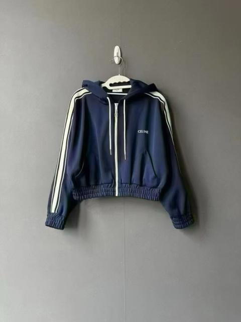 CELINE Celine Hooded Cropped Jacket in blue