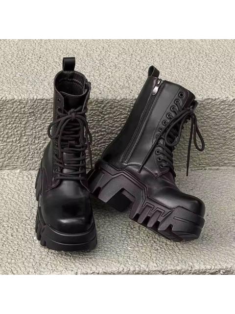 Other Designers Japanese Brand - Premium Cow Leather Cyberpunk Platform Combat Boots