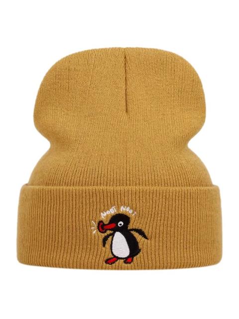 Other Designers Y2K Cute Penguin Pingu Khaki Beanies Winter Warm Hat Cute Embroidery Cap Adult Kid