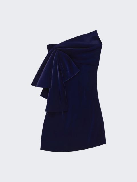 Givenchy Velvet Dress With Oversized Bow Dark Navy