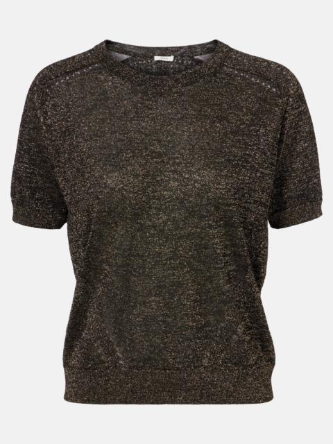 JOSEPH Lille lamé knitted top