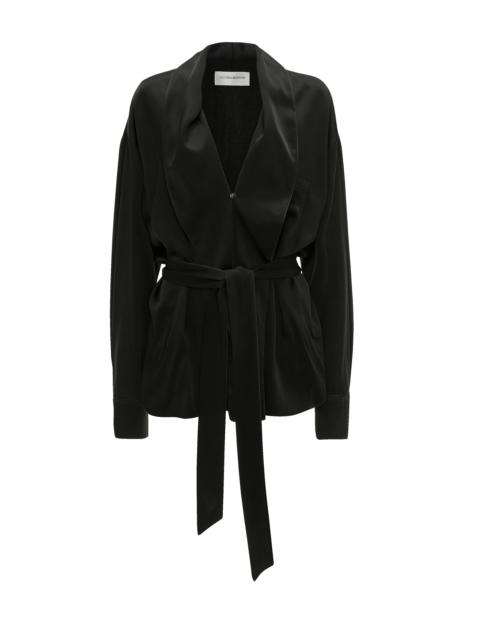 Victoria Beckham Pyjama Wrap Blouse In Black
