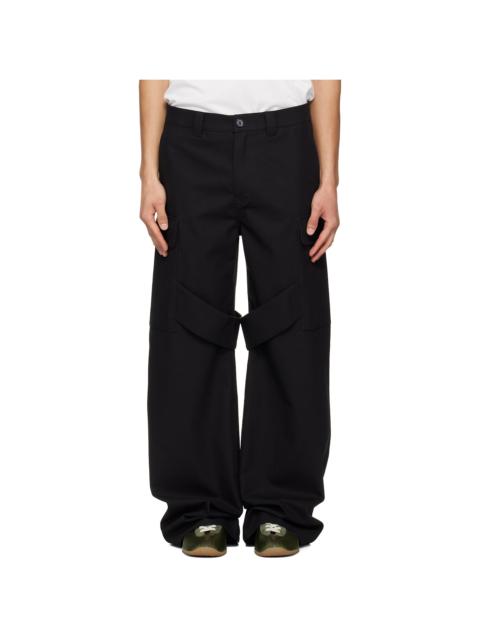 courrèges Black Utility Chaps Cotton Trousers