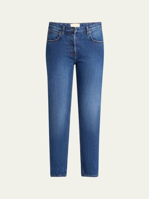 The Row Riaco Mid-Rise Straight-Leg Ankle Jeans
