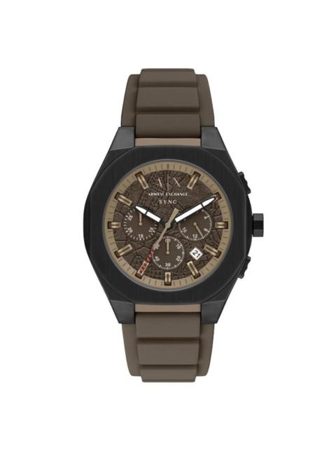 Other Designers Armani Exchange Sync Chronograph Quartz Brown Dial Men's Watch AX4293
