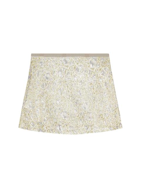 metallic cloqué mini skirt