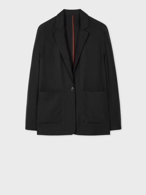 Paul Smith Women's Black Linen-Blend Patch Pocket Blazer