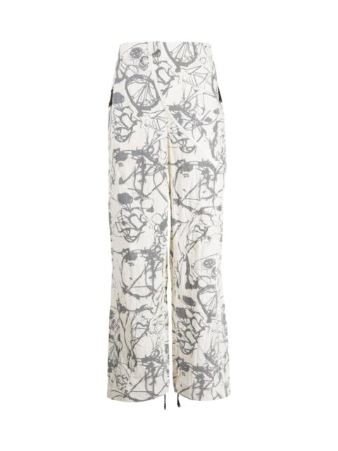 McQ Alexander McQueen ABSTRACT-PRINT STRAIGHT-LEG TROUSERS