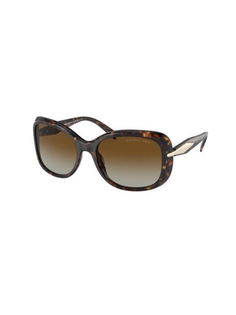 Prada Prada Polarized Brown Gradient Butterfly Ladies Sunglasses PR 04ZS 2AU6E1 57