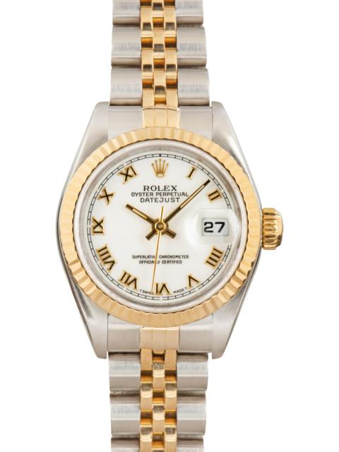 Ladies Rolex Datejust 69173 White Roman Dial