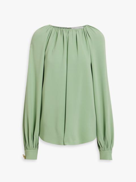 Oscar de la Renta Silk-blend crepe blouse