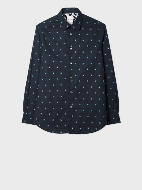 Paul Smith Tailored-Fit Navy 'Ditsy Flower' Cotton Shirt