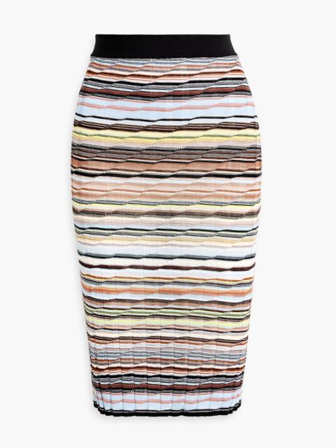 Missoni Space-dyed ribbed cotton-blend skirt
