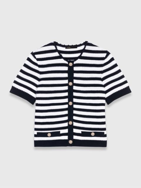 maje Crochet cropped cardigan